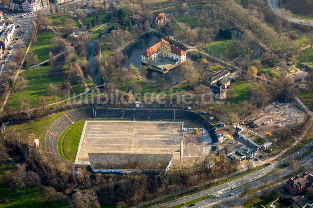 Herne von oben - Fussballstadion des Vereins Sportclub Westfalia 04 e.V. am Westring in Herne im Bundesland Nordrhein-Westfalen