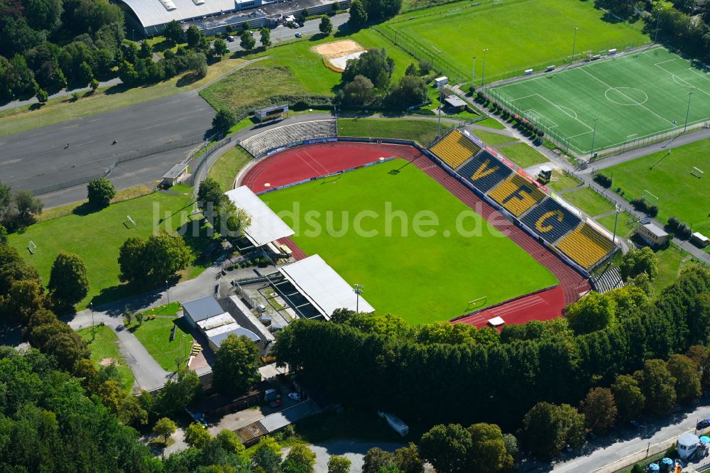 Luftbild Plauen - Fussballstadion des Vereins VFC Plauen in Plauen im Bundesland Sachsen, Deutschland