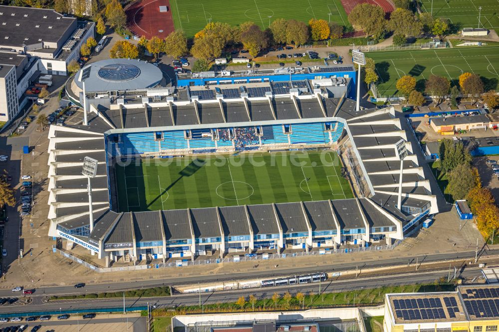 Bochum aus der Vogelperspektive: Fussballstadion Vonovia Ruhrstadion in Bochum im Bundesland Nordrhein-Westfalen, Deutschland