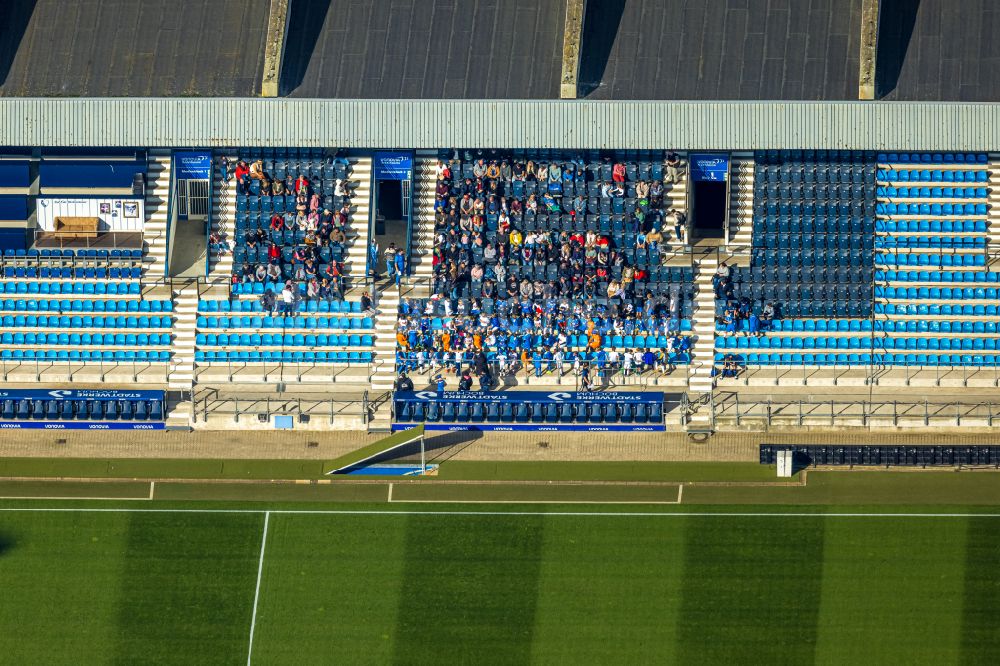 Luftaufnahme Bochum - Fussballstadion Vonovia Ruhrstadion in Bochum im Bundesland Nordrhein-Westfalen, Deutschland