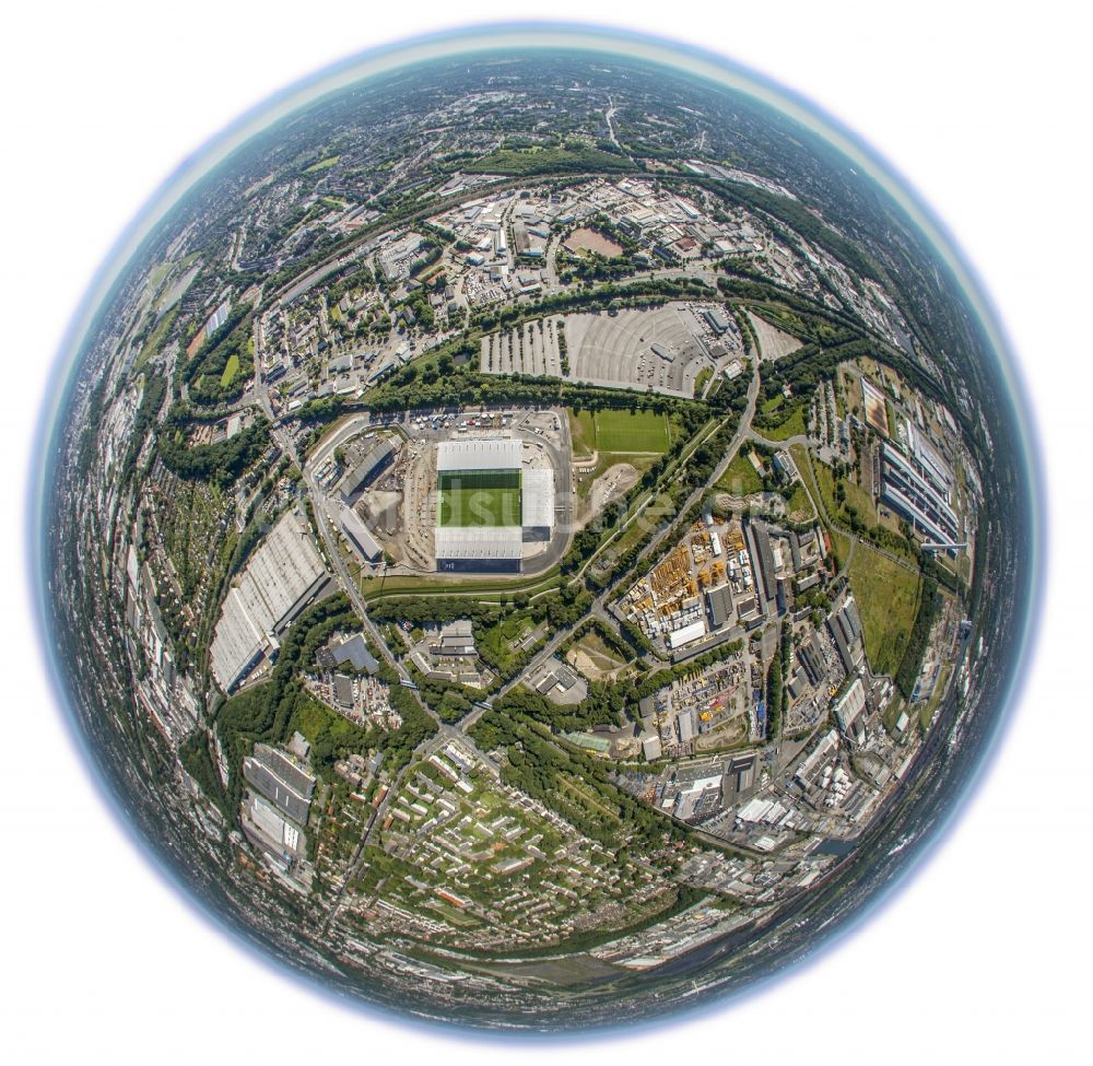 Luftbild Essen - Fußballstadionneubau am Georg-Melches-Stadion in Essen, Nordrhein-Westfalen