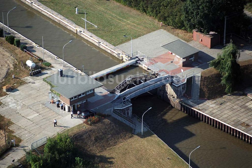 Wusterwitz von oben - Fußgängerbrücke Wusterwitz