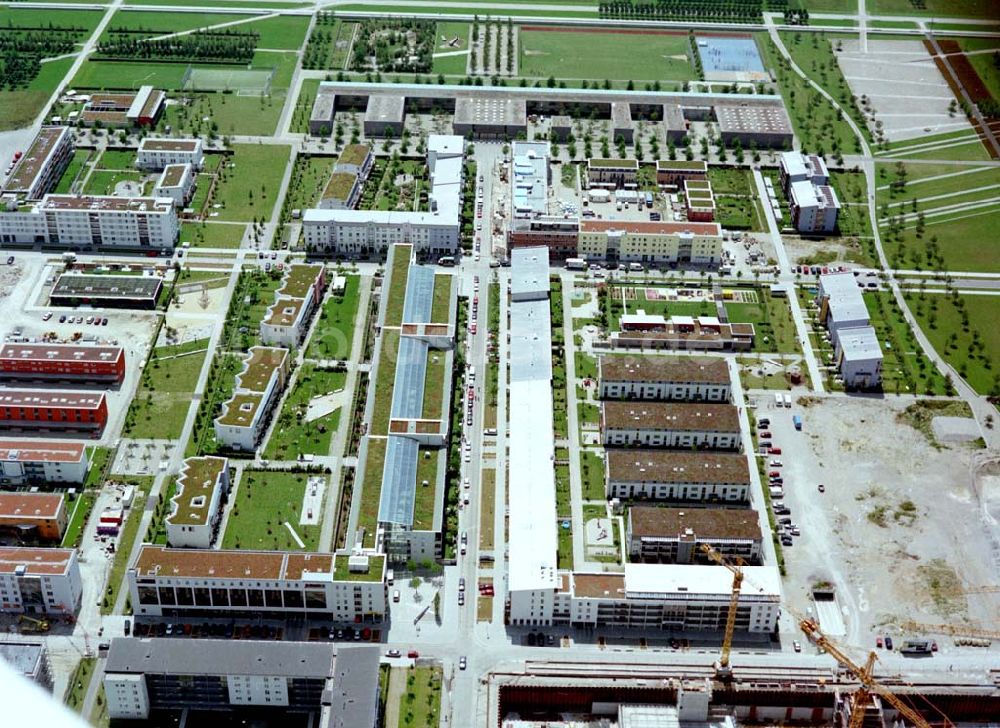 München - Riem aus der Vogelperspektive: Galeriehaus am Messegelände in München - Riem.