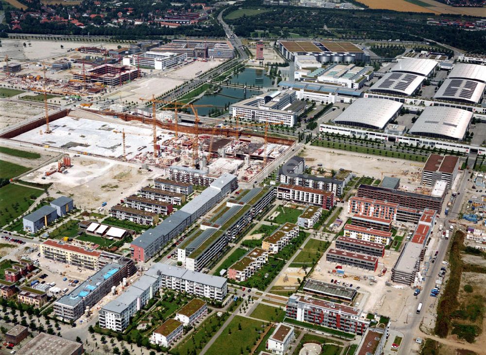 Luftbild München - Riem - Galeriehaus am Messegelände in München-Riem