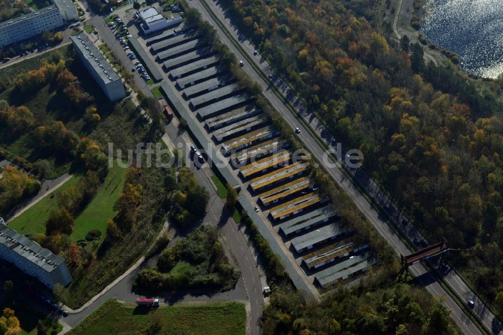 Luftaufnahme Halle (Saale) - Garagenkomplex in Halle (Saale) im Bundesland Sachsen-Anhalt