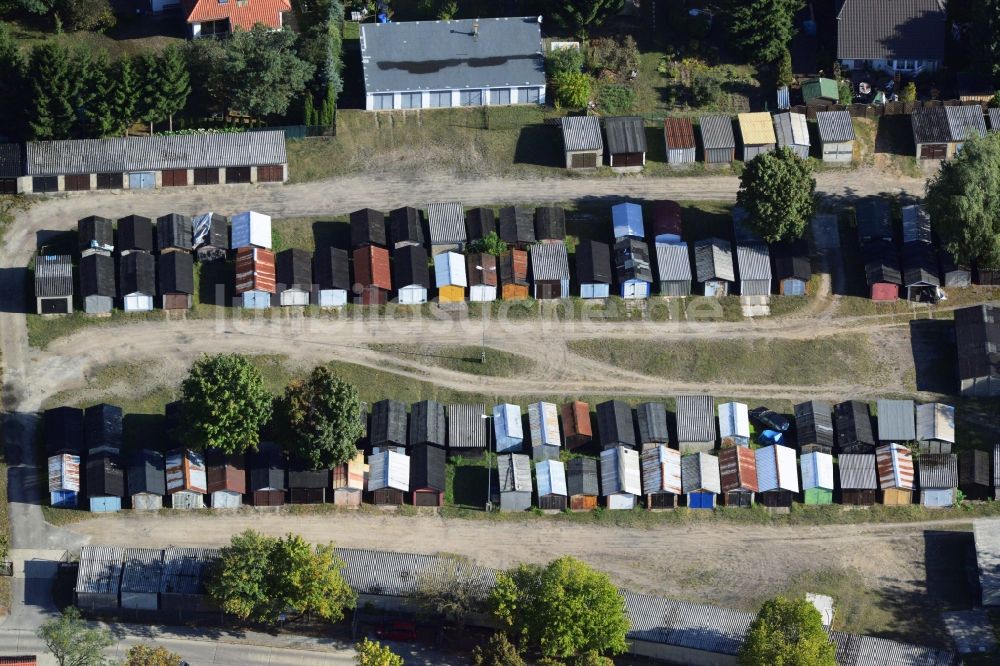 Luftaufnahme Strausberg - Garagensiedlung in Strausberg im Bundesland Brandenburg