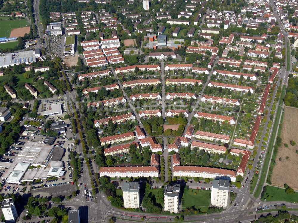 Luftbild Freiburg im Breisgau - Gartenstadt in Freiburg-Haslach, Baden-Württemberg