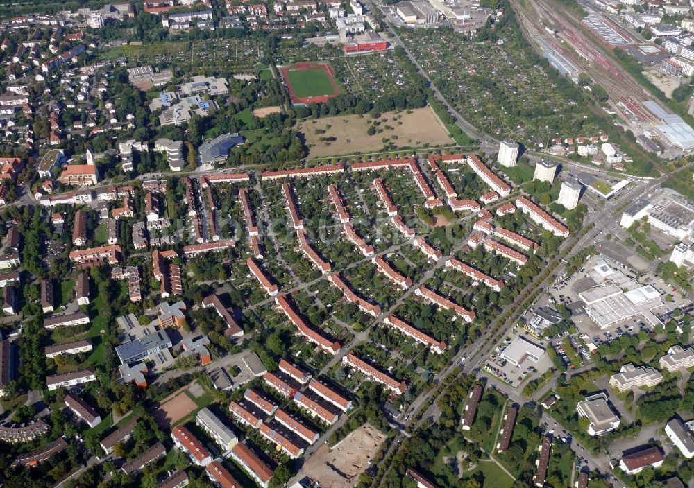 Luftaufnahme Freiburg im Breisgau - Gartenstadt in Freiburg-Haslach, Baden-Württemberg