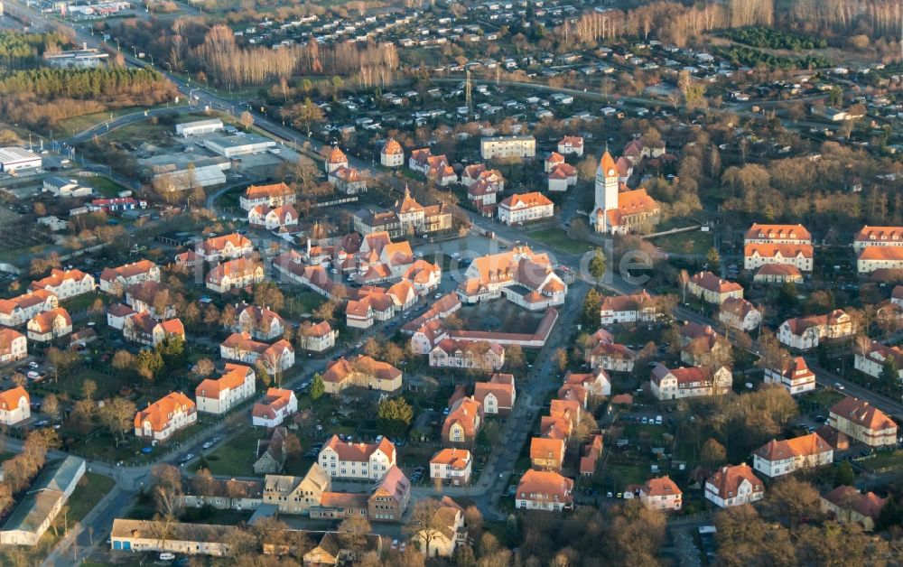 Senftenberg von oben - Gartenstadt Marga in Senftenberg Brieske im Bundesland Brandenburg