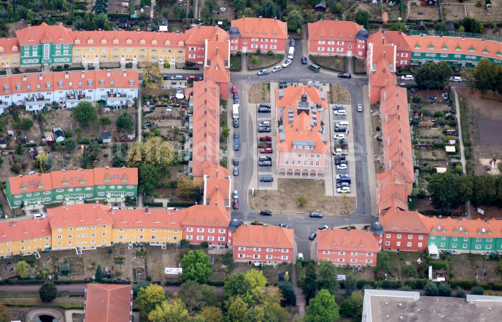 Luftaufnahme Gotha - Gartenstadt- Siedlung Am schmalen Rain in Gotha im Bundesland Thüringen, Deutschland