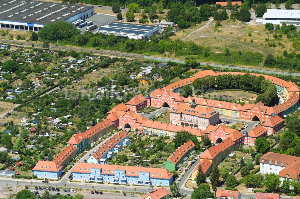 Gotha von oben - Gartenstadt- Siedlung Am schmalen Rain in Gotha im Bundesland Thüringen, Deutschland