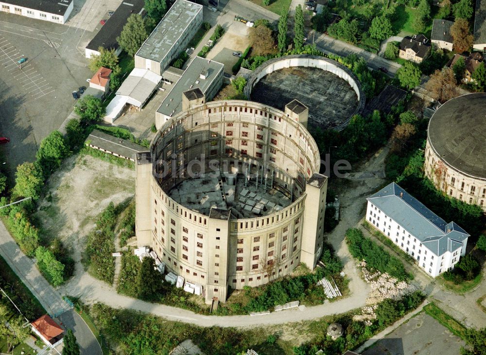 Luftaufnahme Dresden - Gasometer- Hoch- Speicherbehälter in Dresden im Bundesland Sachsen, Deutschland