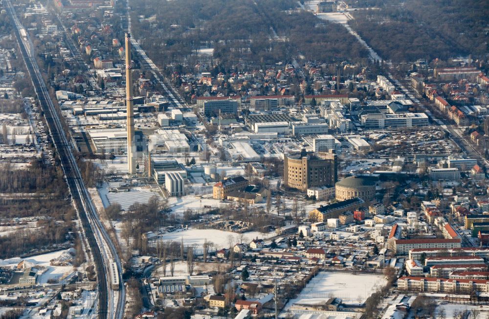 Luftbild Dresden - Gasometer- Hoch- Speicherbehälter in Dresden im Bundesland Sachsen, Deutschland