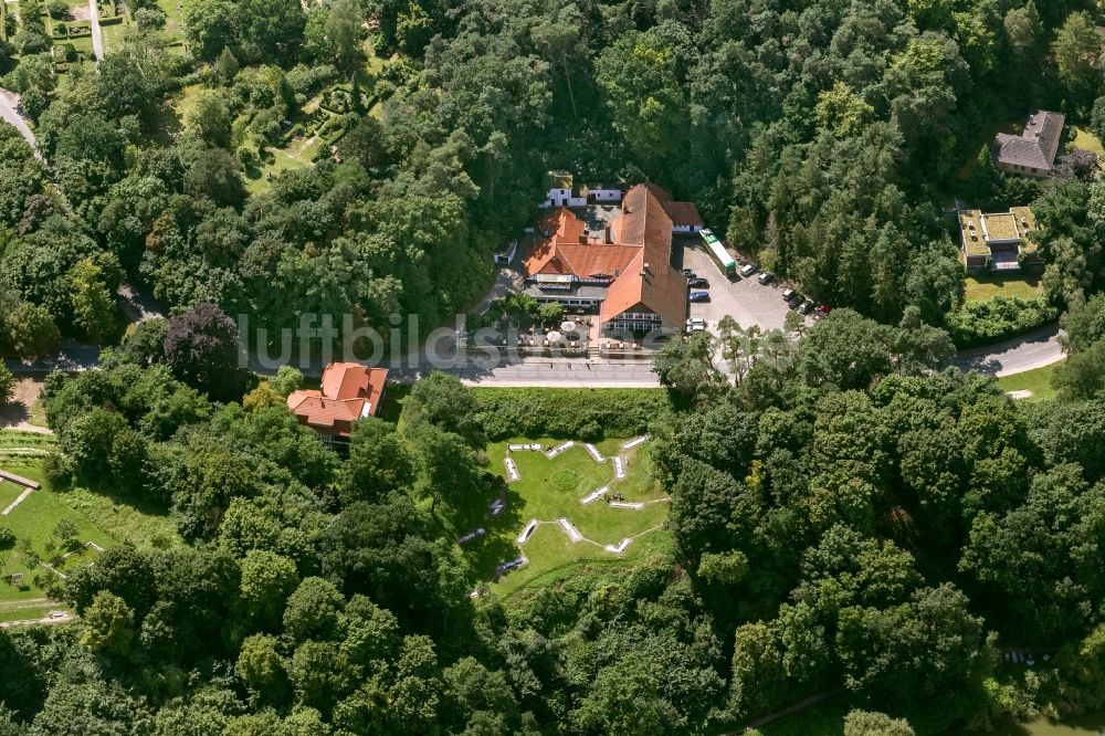 Luftaufnahme Hitzacker - Gasthaus und Restaurant Waldfrieden in Hitzacker im Bundesland Niedersachsen