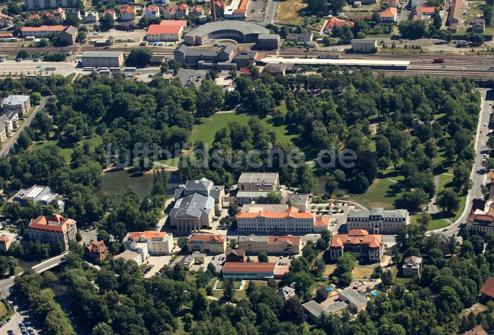 Meiningen Aus Der Vogelperspektive Gebaude Des Sudthuringisches Staatstheater Meininger Theater Am Ufer Des Sees Im Englischen