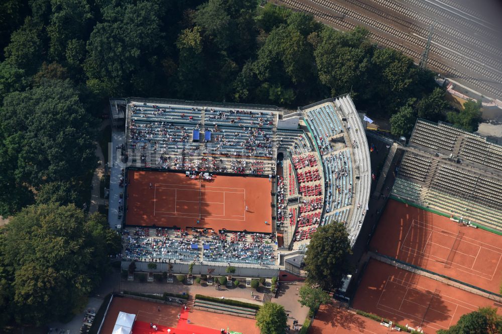 Luftbild Berlin Gebäude der Tennis Arena SteffiGrafStadion in