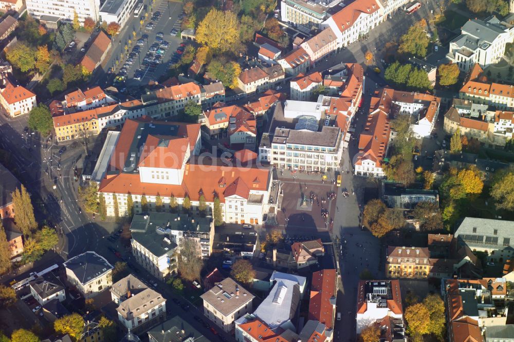 Luftbild Weimar - Gebaude des Konzerthauses und Theater- Schauspielhauses in Weimar im Bundesland Thüringen, Deutschland