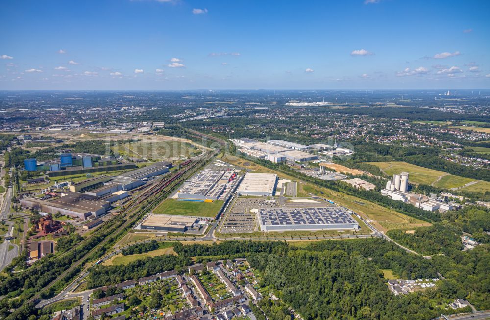 Luftaufnahme Dortmund - Gebaudekomplex und Logistikzentrum auf dem Gelande REWE in Dortmund im Bundesland Nordrhein-Westfalen, Deutschland