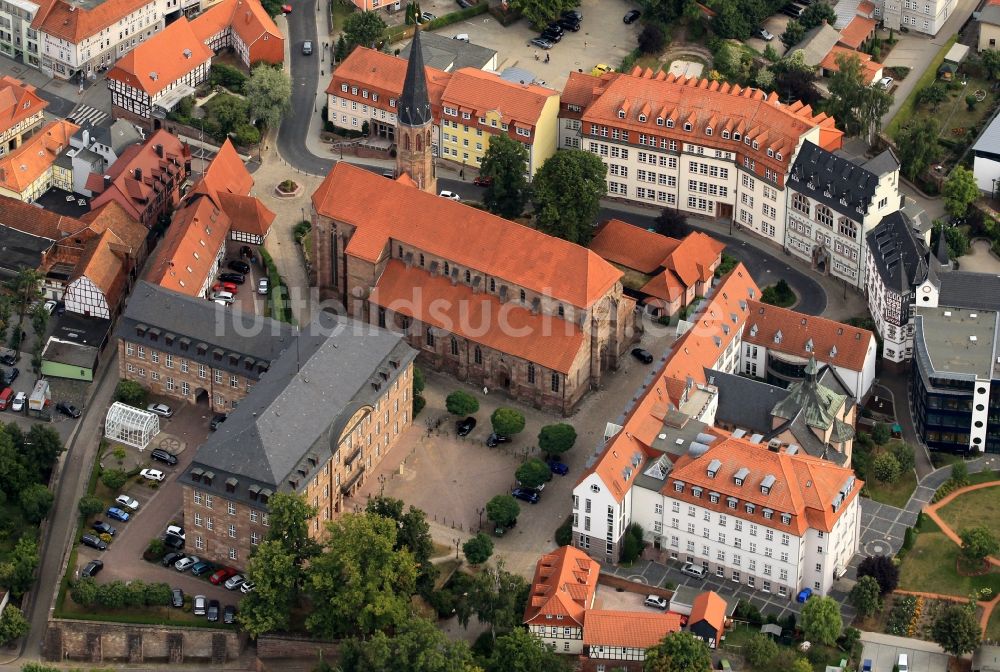 Luftaufnahme Heilbad Heiligenstadt - Gebiet um den Friedensplatz in Heilbad Heiligenstadt in Thüringen
