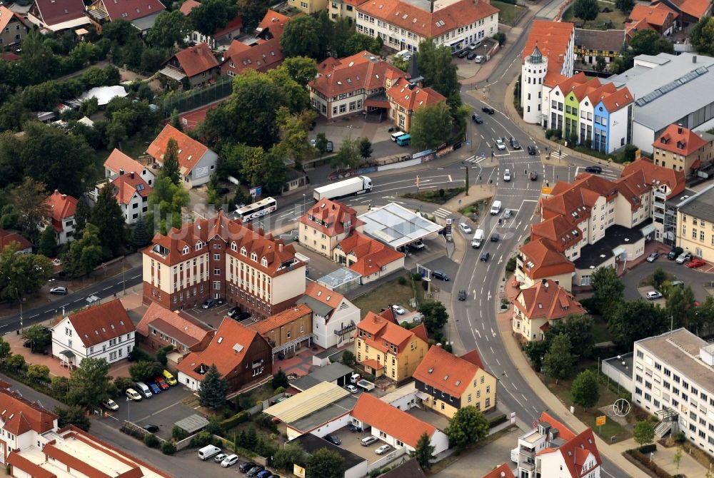 Heilbad Heiligenstadt von oben - Gebiet um die Kreuzung der Petristraße mit dem Liesebühl in Heilbad Heiligenstadt in Thüringen