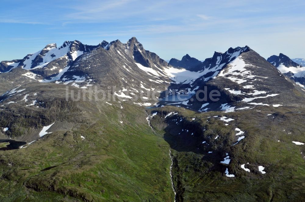 Luftaufnahme Luster - Gebirgeteil Hurrungane bei Luster in der Provinz Sogn og Fjordane in Norwegen