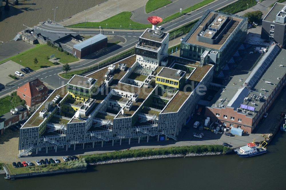 Luftaufnahme Bremerhaven - Gebäude des Alfred Wegener Instituts am Handelshafen in Bremerhaven im Bundesland Bremen