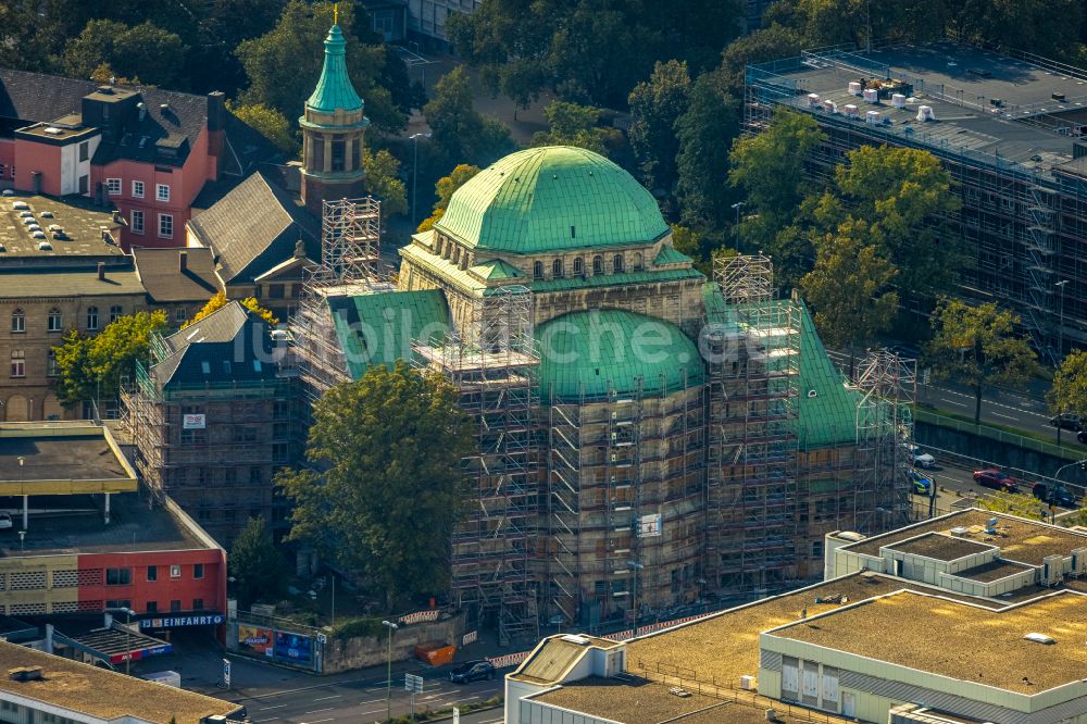 Luftbild Essen - Gebäude der Alten Synagoge der jüdischen Gemeinde in Essen im Bundesland Nordrhein-Westfalen