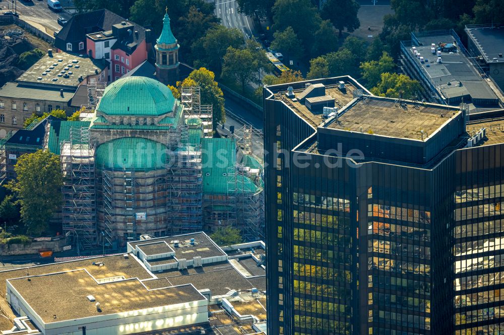 Luftaufnahme Essen - Gebäude der Alten Synagoge der jüdischen Gemeinde in Essen im Bundesland Nordrhein-Westfalen