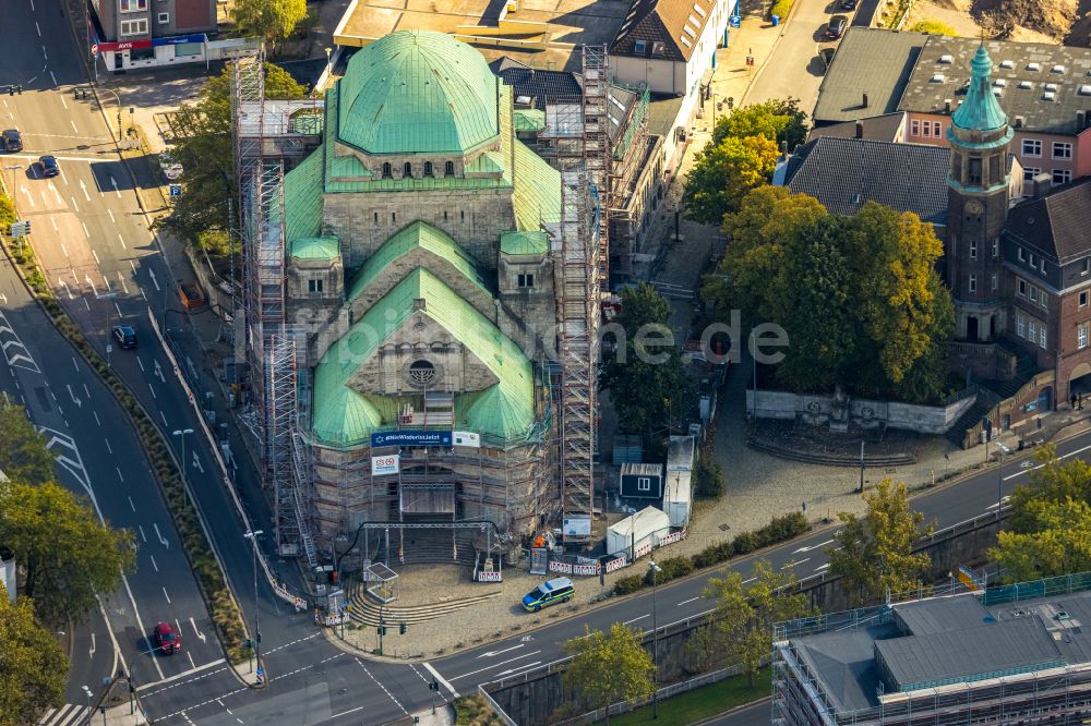 Luftbild Essen - Gebäude der Alten Synagoge der jüdischen Gemeinde in Essen im Bundesland Nordrhein-Westfalen