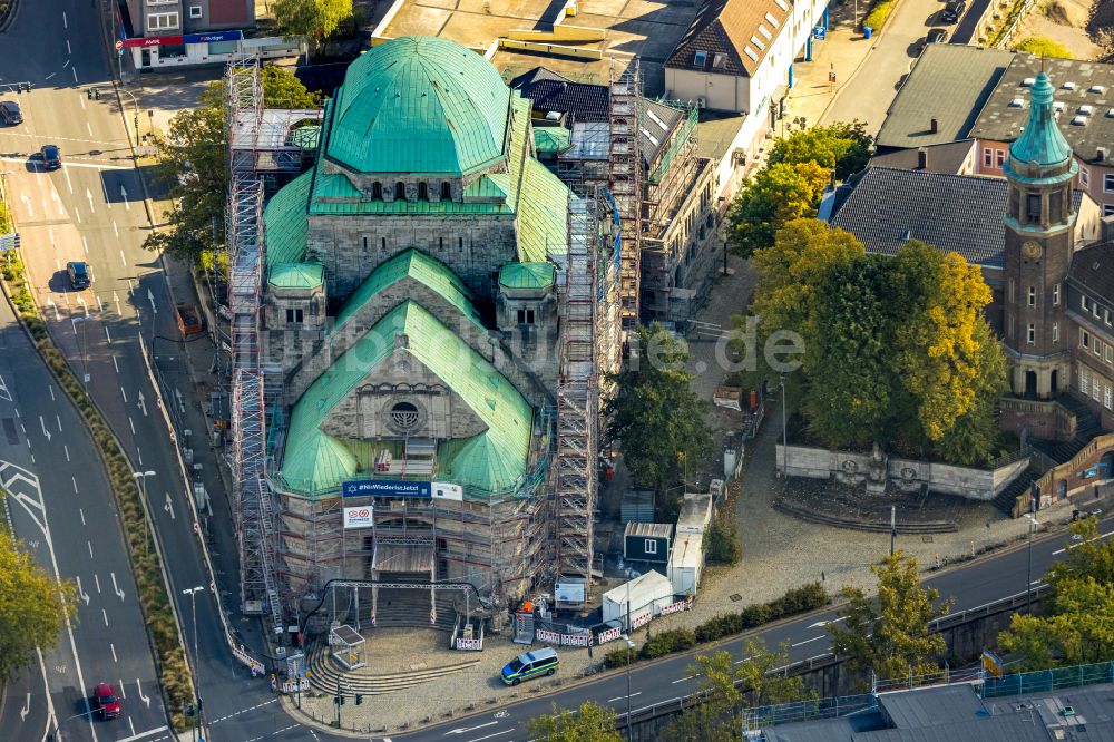 Luftaufnahme Essen - Gebäude der Alten Synagoge der jüdischen Gemeinde in Essen im Bundesland Nordrhein-Westfalen