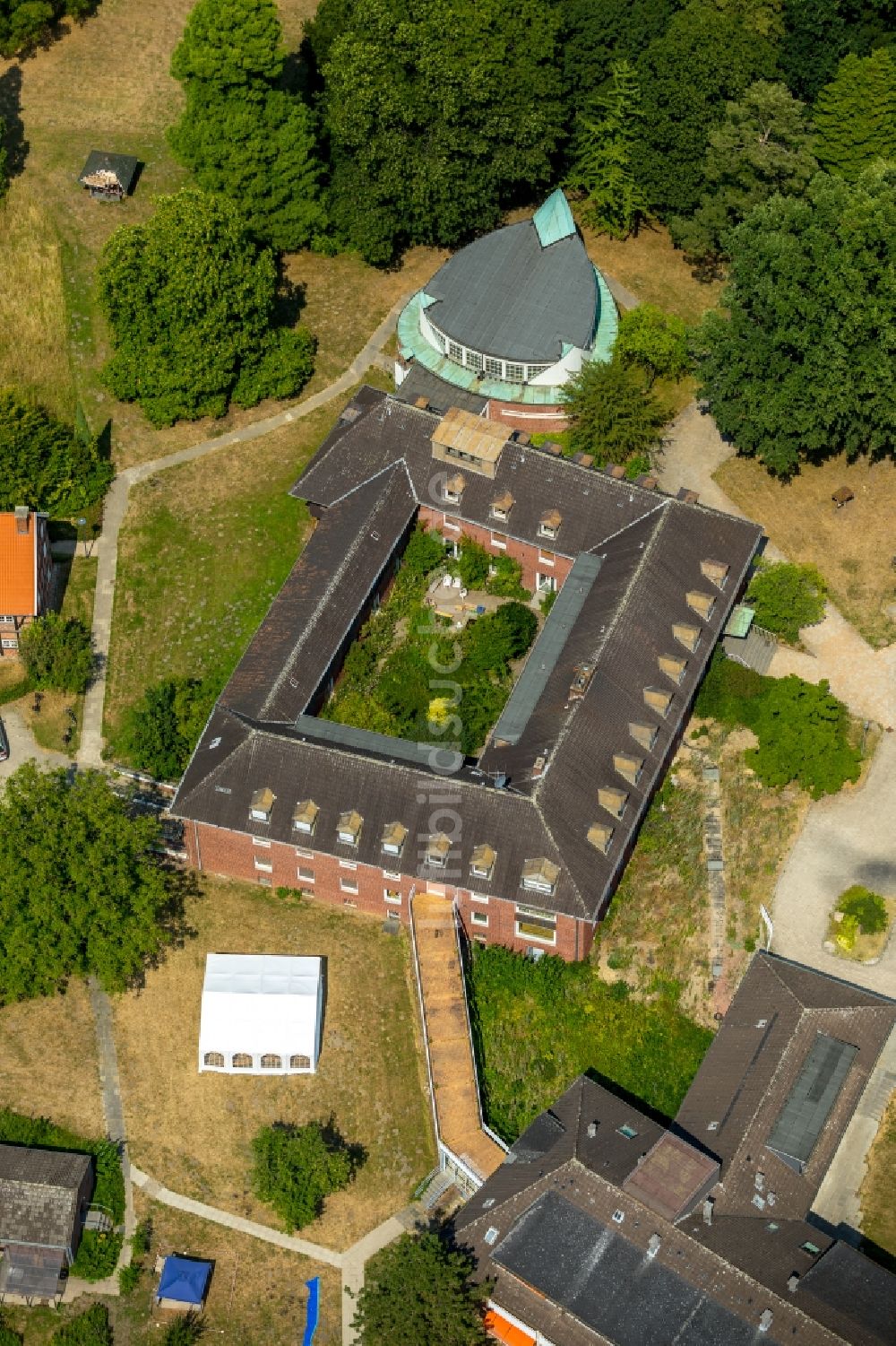 Münster von oben - Gebäude des Altersheim - Altenwohnheim Haus Heidhorn in Münster im Bundesland Nordrhein-Westfalen, Deutschland