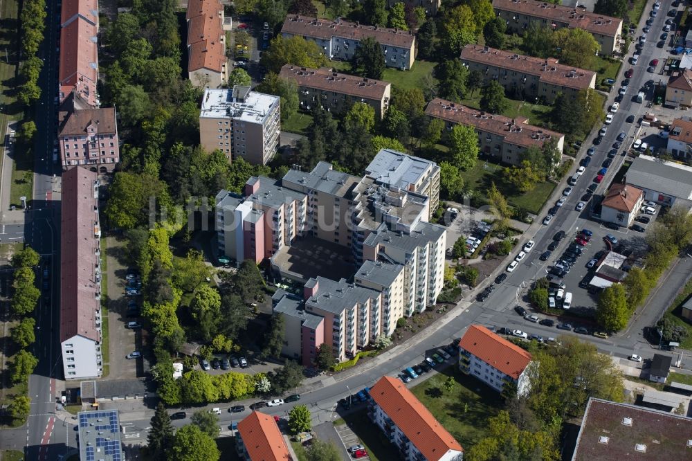 Nürnberg von oben - Gebäude des Altersheim - Seniorenresidenz der Christliche Arbeitsgemeinschaft e.V. (CAG) an der Ingolstädter Straße in Nürnberg im Bundesland Bayern, Deutschland