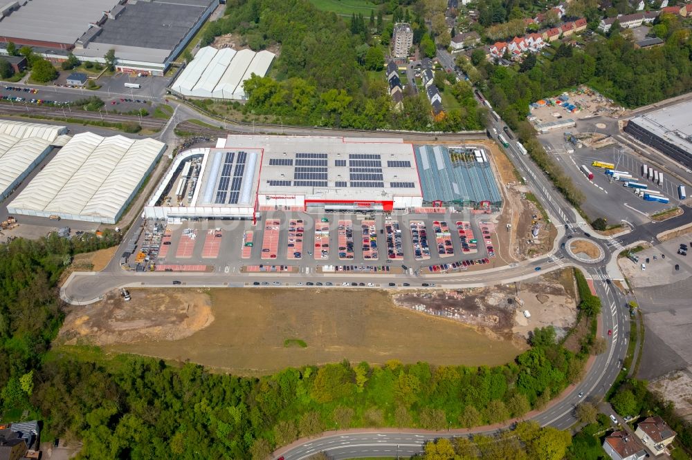 Luftbild Bochum - Gebäude des Baumarktes der Hagebaumarkt Ziesak an der Hauptstraße in Bochum im Bundesland Nordrhein-Westfalen