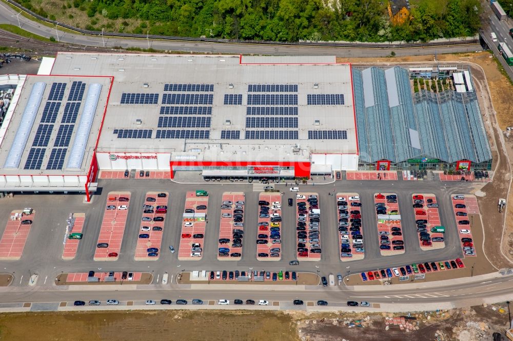 Luftaufnahme Bochum - Gebäude des Baumarktes der Hagebaumarkt Ziesak an der Hauptstraße in Bochum im Bundesland Nordrhein-Westfalen