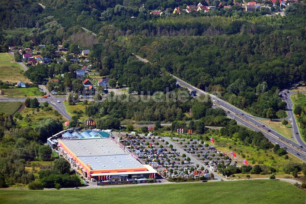 Luftbild Potsdam - Gebäude des Baumarktes Hornbach im Ortsteil Marquardt in Potsdam im Bundesland Brandenburg, Deutschland