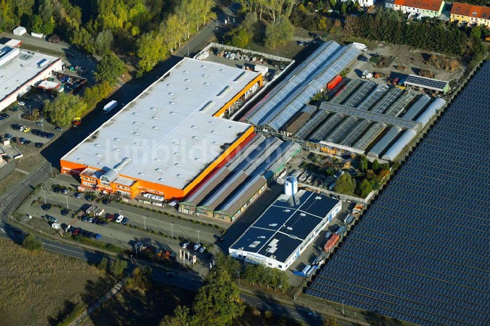 Luftbild Wittenberge - Gebäude des Baumarktes OBI Markt in Wittenberge im Bundesland Brandenburg, Deutschland