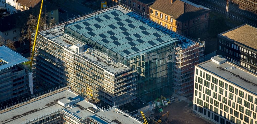 Luftaufnahme Bochum - Gebäude und Baustelle zum Neubau des Justizzentrums an der Josef-Neuberger-Straße in Bochum im Bundesland Nordrhein-Westfalen