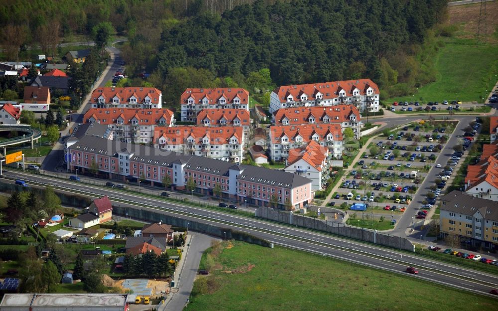 Mahlow von oben - Gebäude des Best Western Premier Airporthotel Fontane an der Jonas-Lie-Strasse in Mahlow in Brandenburg