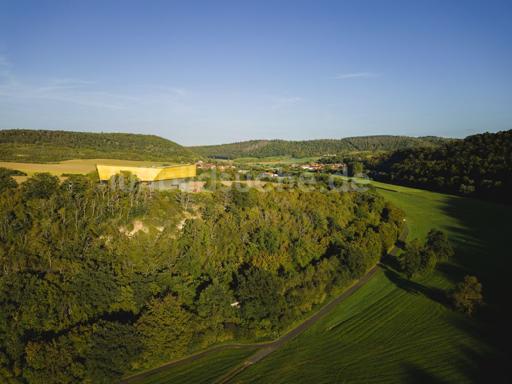 Luftaufnahme Nebra (Unstrut) - Gebäude des Besucherzentrums Arche - Himmelsscheibe von Nebra in Nebra (Unstrut) im Bundesland Sachsen-Anhalt