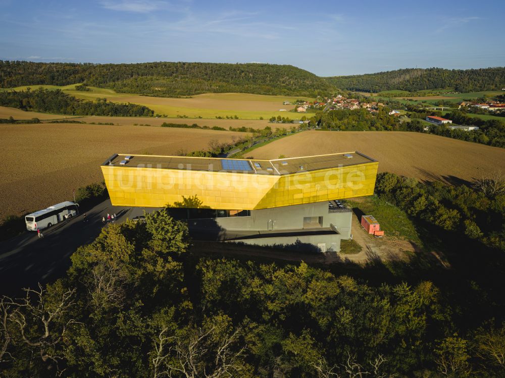 Nebra (Unstrut) von oben - Gebäude des Besucherzentrums Arche - Himmelsscheibe von Nebra in Nebra (Unstrut) im Bundesland Sachsen-Anhalt