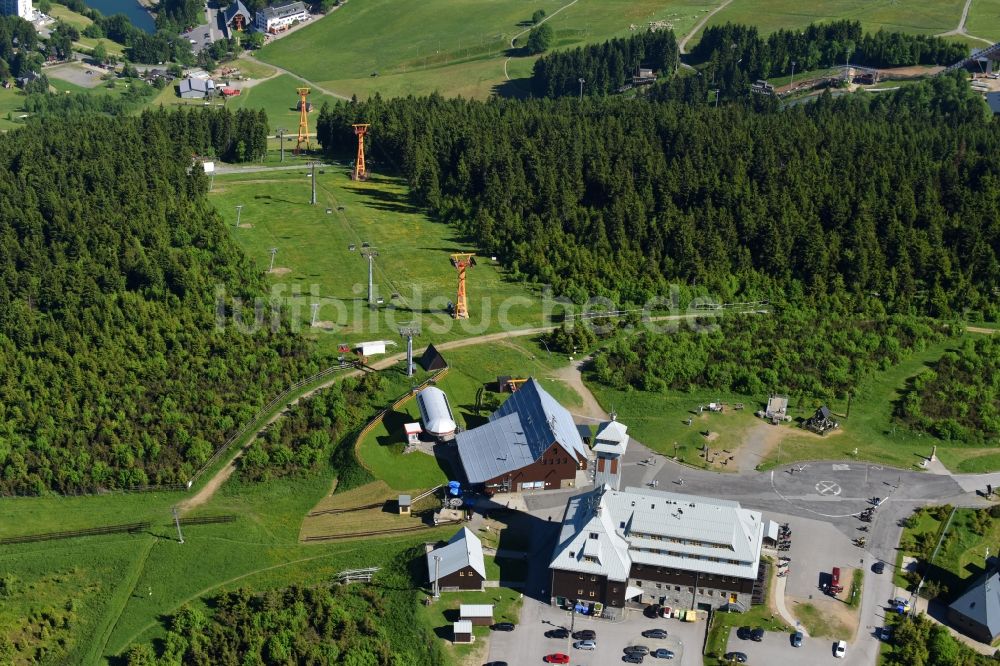 Luftbild Oberwiesenthal - Gebäude des Besucherzentrums auf der Bergkuppe des Fichtelberg in Oberwiesenthal im Bundesland Sachsen, Deutschland