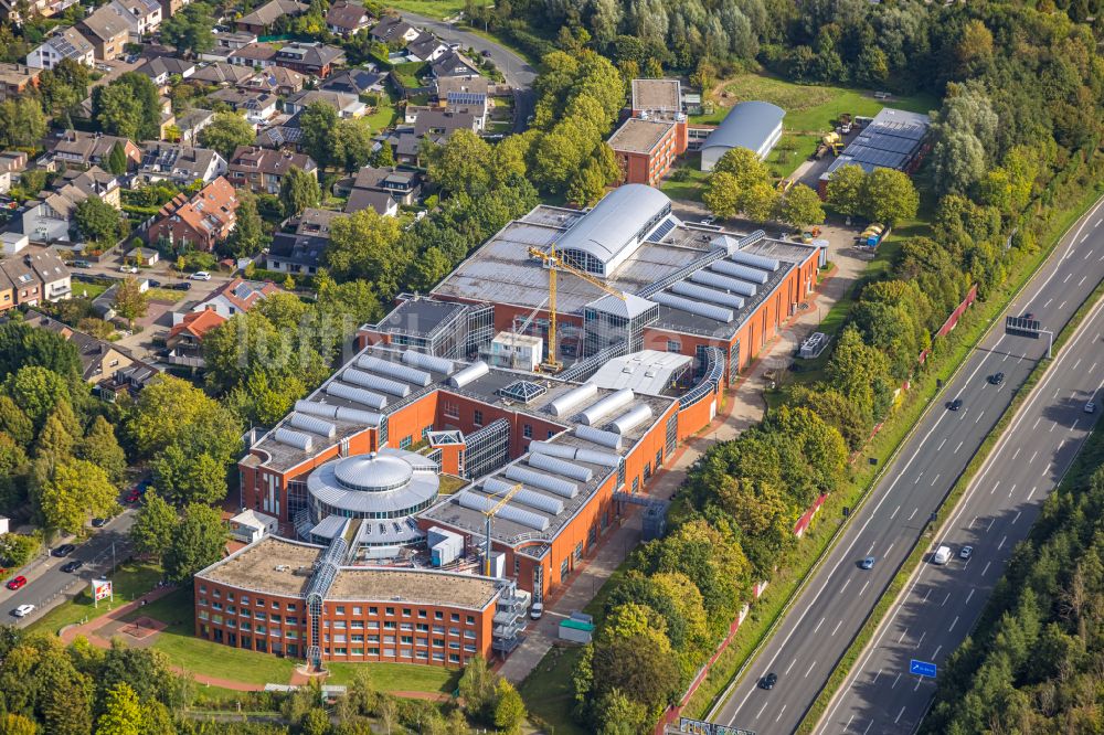 Luftaufnahme Dortmund - Gebäude des Besucherzentrums DASA Arbeitswelt Ausstellung und Technik-Museum am Friedrich-Henkel-Weg in Dortmund im Bundesland Nordrhein-Westfalen