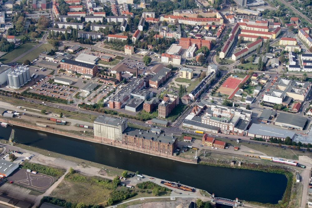 Luftbild Magdeburg - Gebäude am Binnenhafen in Magdeburg im Bundesland Sachsen-Anhalt