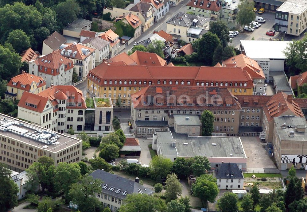 Weimar aus der Vogelperspektive: Gebäude am Campus der Bauhaus-Universität Weimar im Bundesland Thüringen