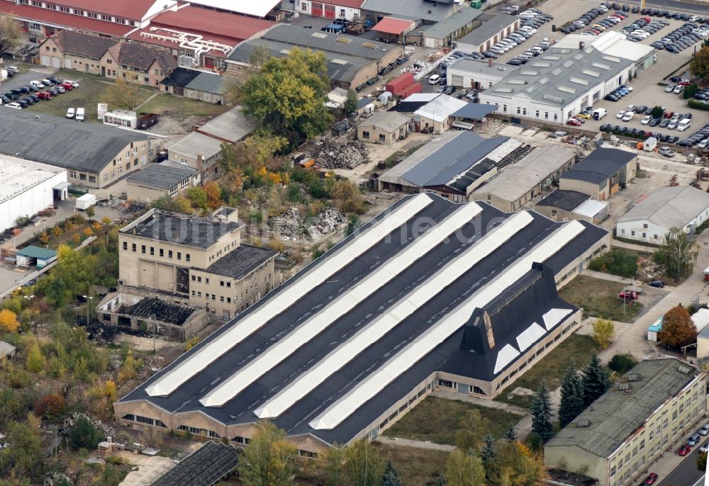 Luckenwalde von oben - Gebäude der ehemaligen Hutfabrik in Luckenwalde im Bundesland Brandenburg