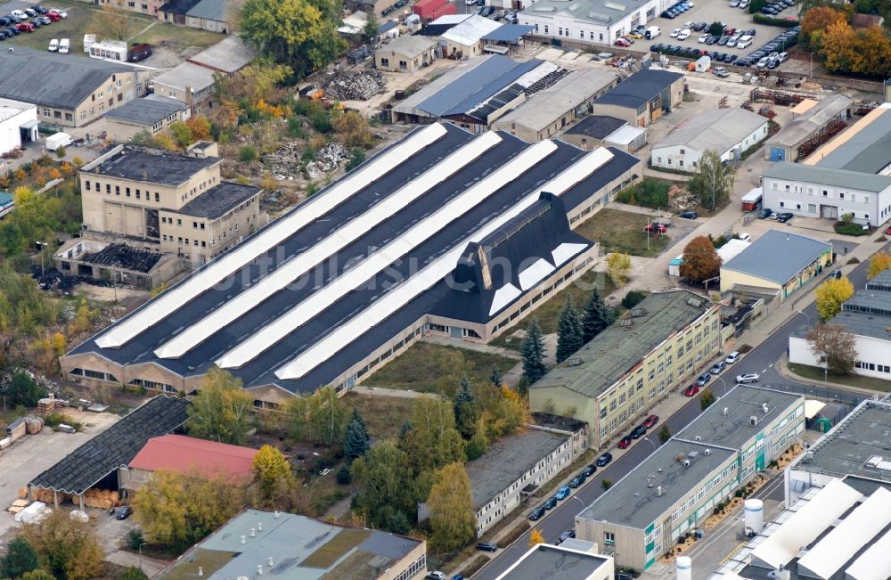 Luckenwalde aus der Vogelperspektive: Gebäude der ehemaligen Hutfabrik in Luckenwalde im Bundesland Brandenburg