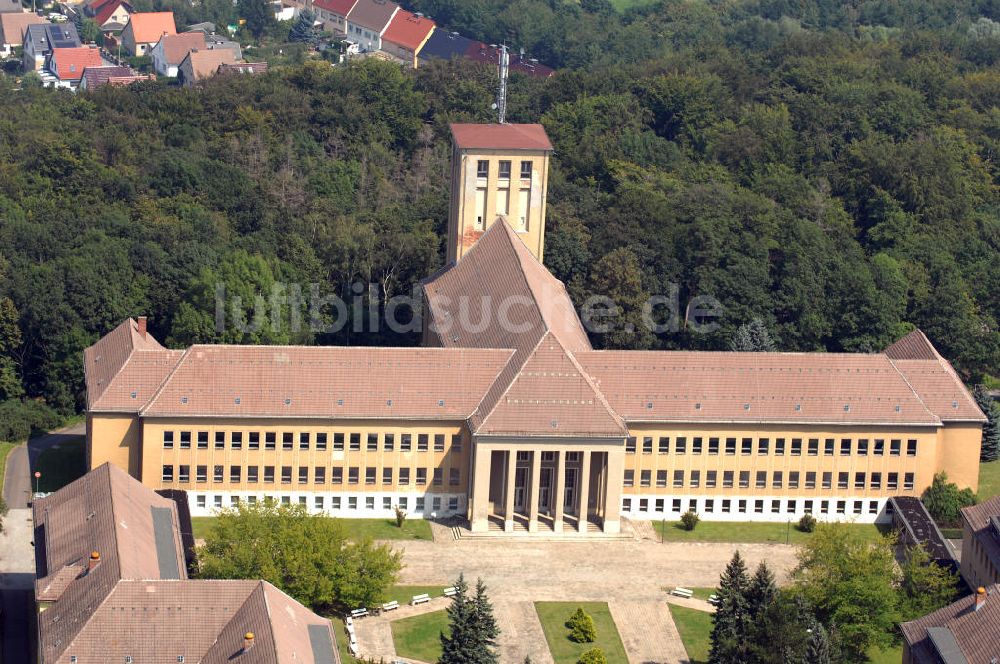 Ballenstedt aus der Vogelperspektive: Gebäude der ehemaligen Napobi auf dem Großen Ziegenberg (Ballenstedt)