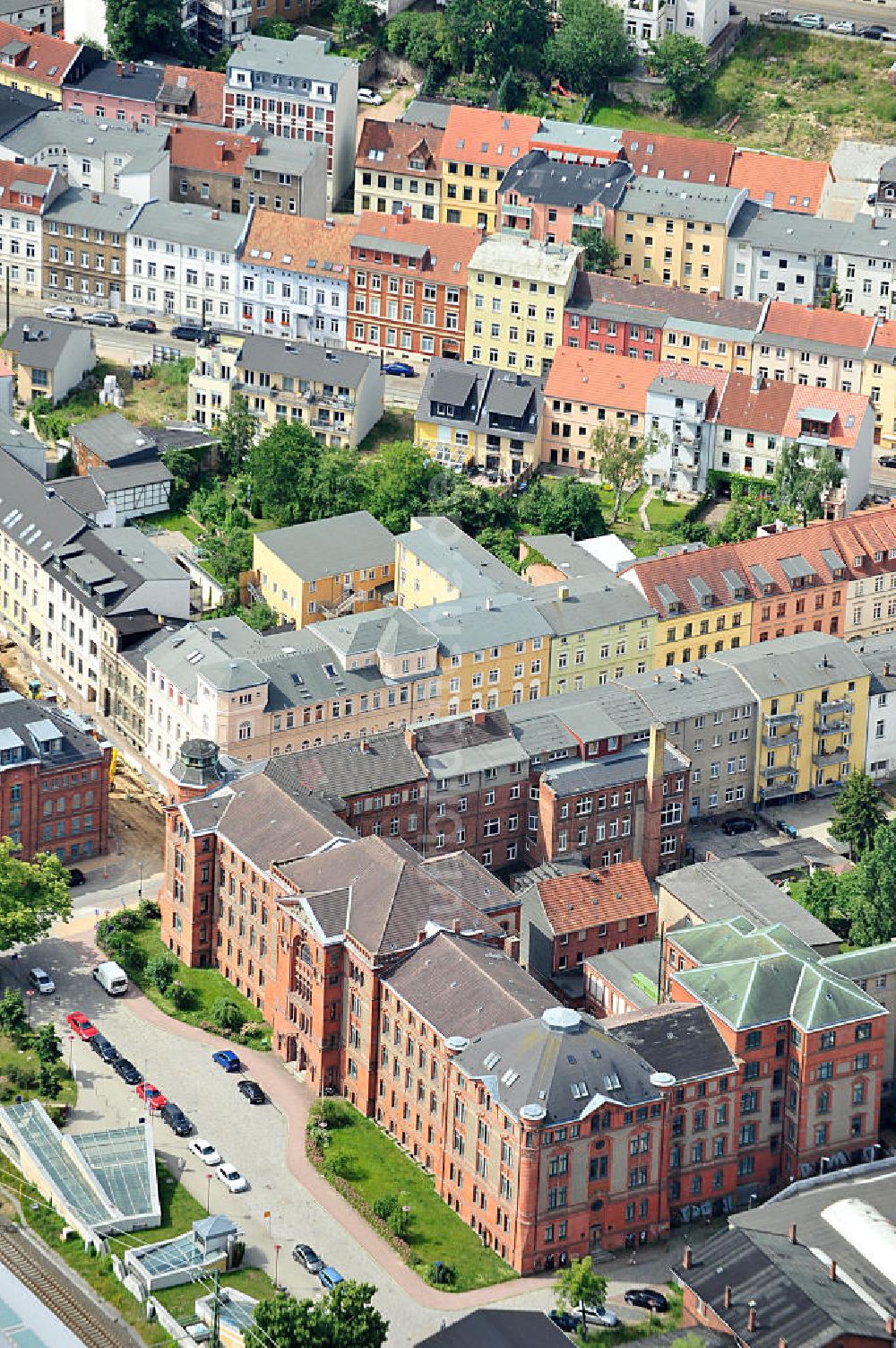 Luftbild Schwerin - Gebäude der ehemaligen Reichsbahn Direktion in Schwerin