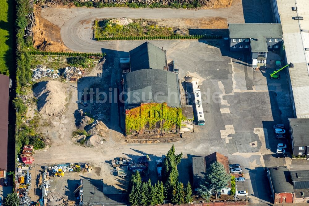 Luftbild Bochum - Gebäude des ehemaligen Zechegeländes entlang der Hansastraße in Bochum im Bundesland Nordrhein-Westfalen, Deutschland