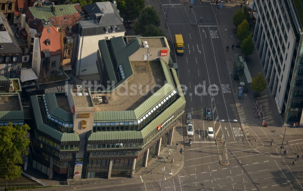 Stuttgart von oben - Gebäude der Einkaufspassage Calwer Passage in Stuttgart im Bundesland Baden-Württemberg